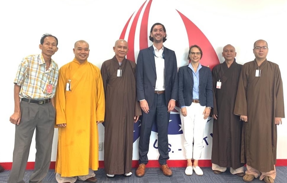 Buddhist delegation with Gaetan and Josefine