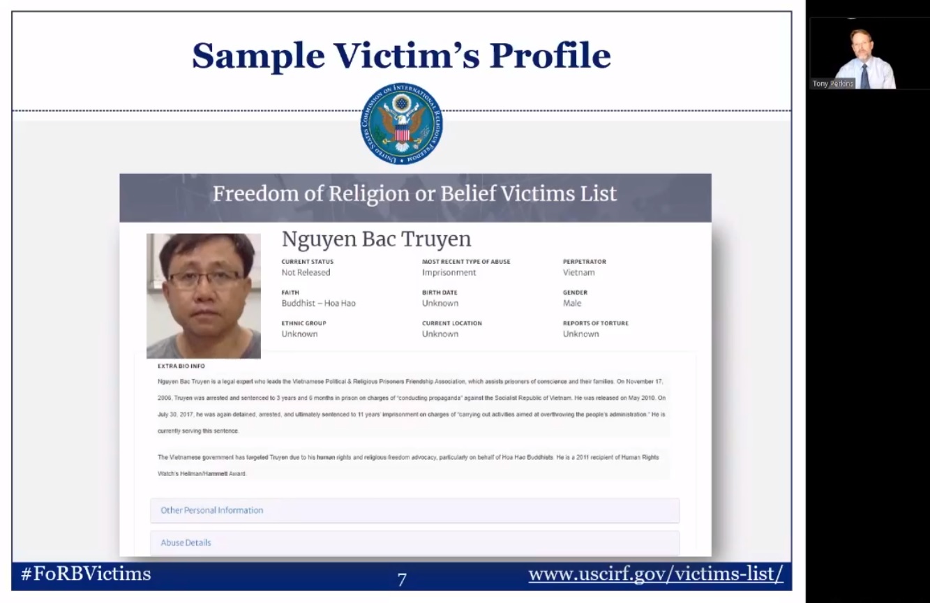 USCIRF hearing Nguyen Bac Truyen