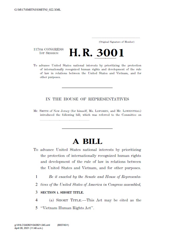 HR3001 front page