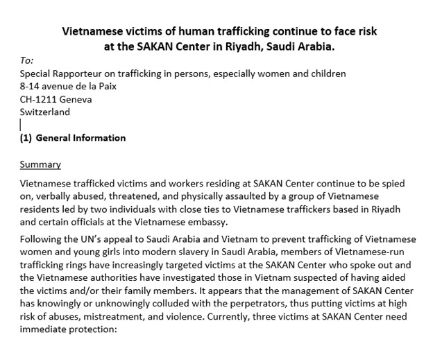 Screenshot of report