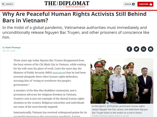 The Diplomat article