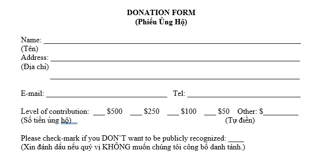 Donation form