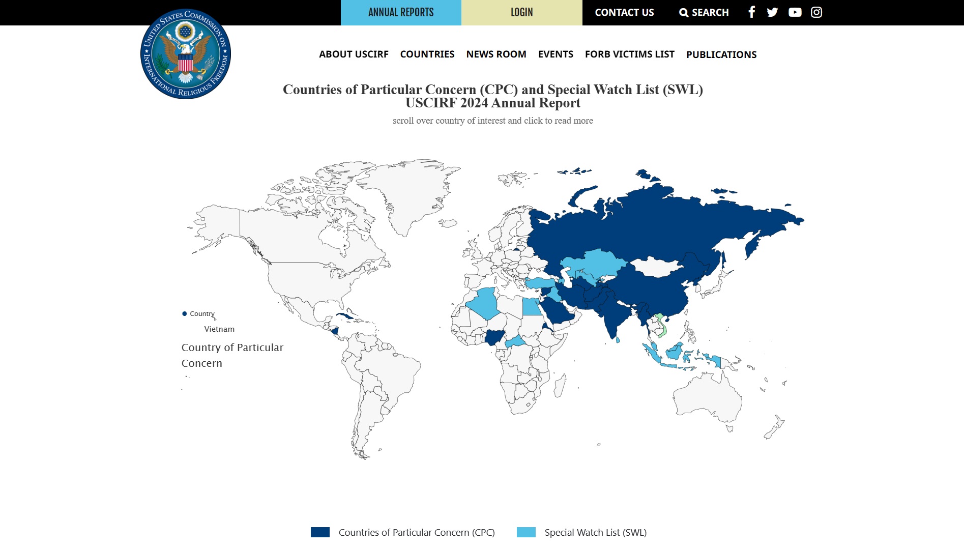 USCIRF map 2024