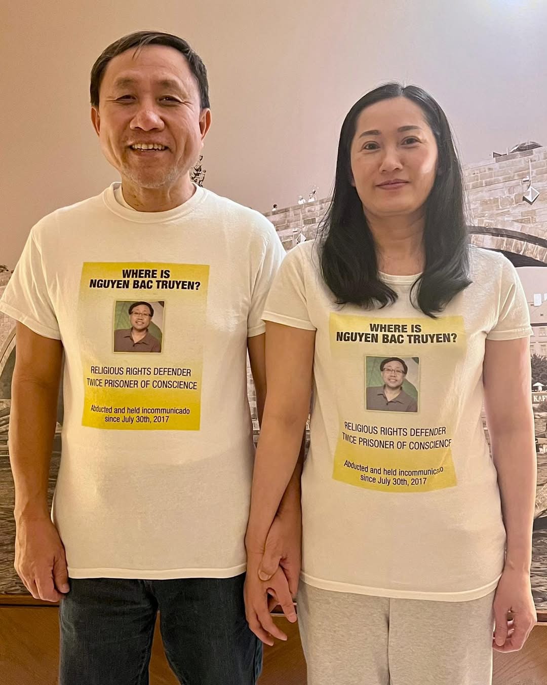 NBT wearing campaign shirt