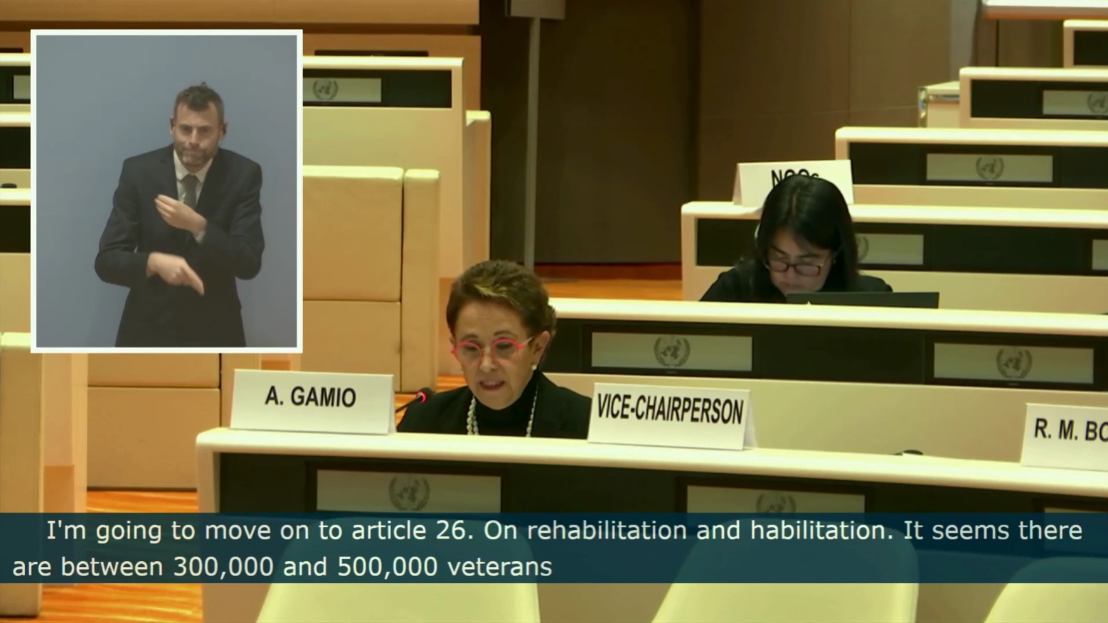 CRPD Gamio asking about veterans 