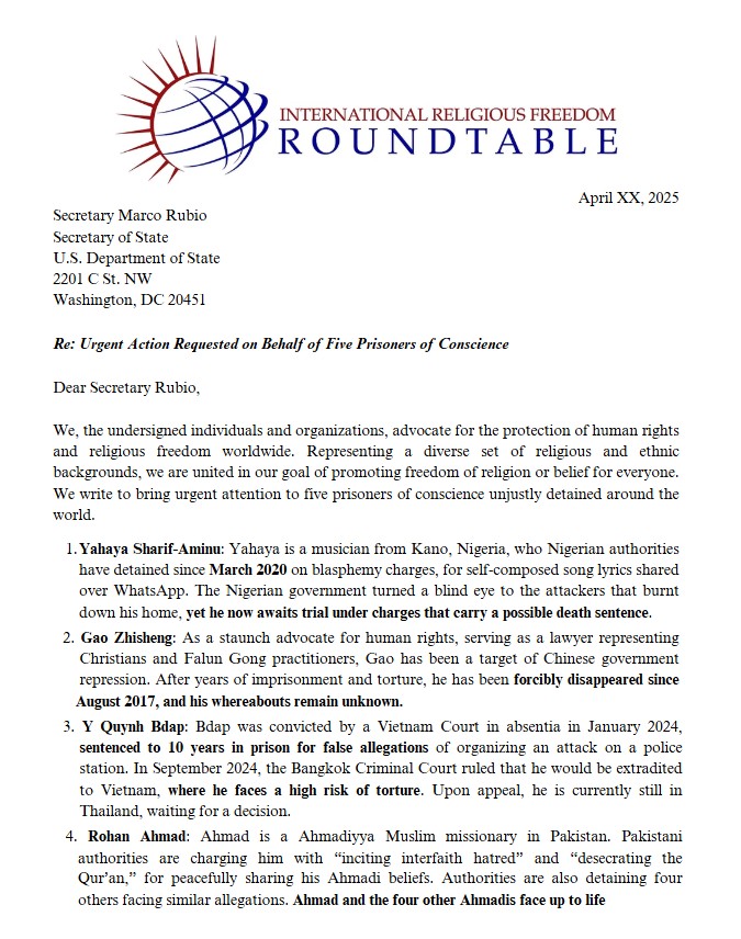 FaithUnchained letter